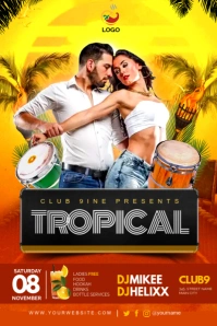 tropical night Poster template