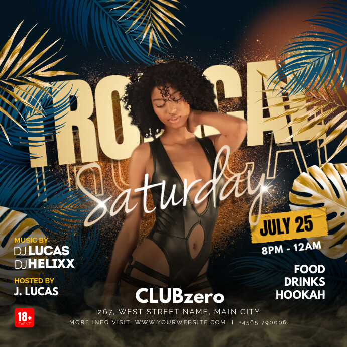 tropical night Wpis na Instagrama template