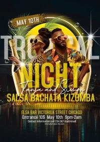 tropical night flyer template A4