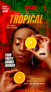 Tropical Night Party Flyer Instagram Story template