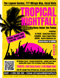 Tropical Night Summer Party Flyer template