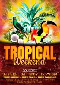 tropical party A1 template