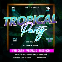 Tropical party Instagram Post template