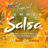 tropical salsa summer Publicación de Instagram template