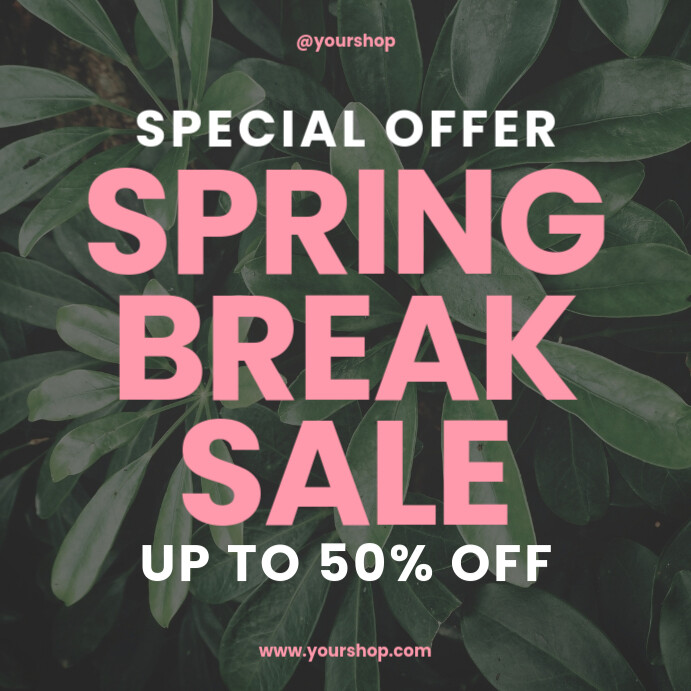 Tropical Spring Break Sale Instagram Post Template | PosterMyWall