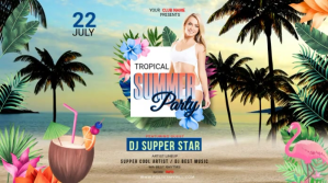 Tropical Summer Party Publicación de Twitter template