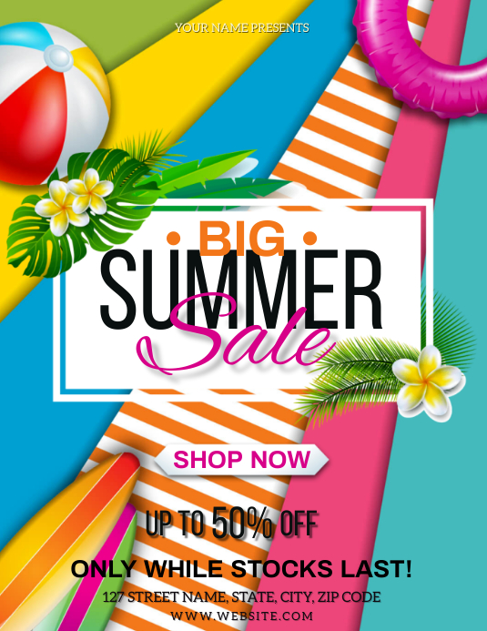 TROPICAL SUMMER SALE EVENT FLYER TEMPLATE PosterMyWall