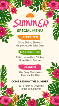 White Summer Special Menu История на Instagram Template