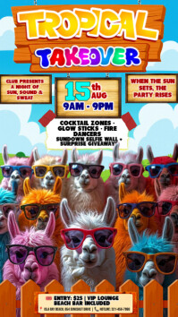 Tropical Takeover: Llamapalooza Edition Instagram Story template