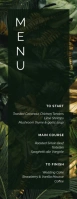 tropical wedding menu template design Media Página Carta