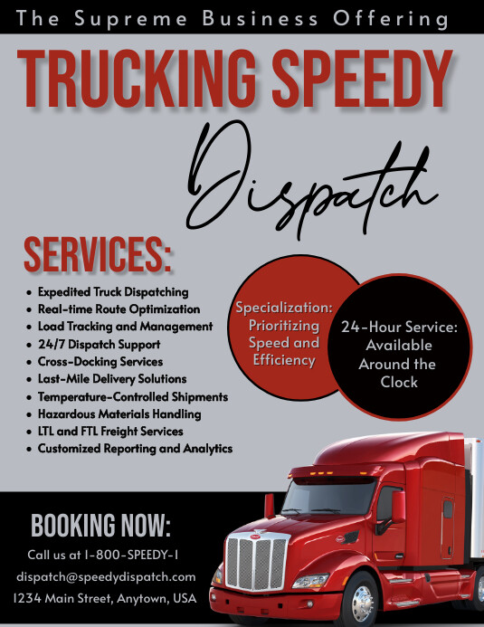 Truck Dispatcher Flyer Template PosterMyWall