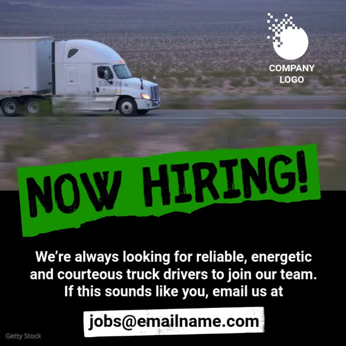 Truck Driver Hiring Template | PosterMyWall