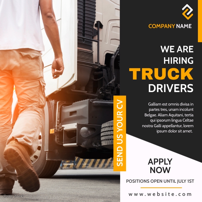 Plantilla de truck driver hiring | PosterMyWall