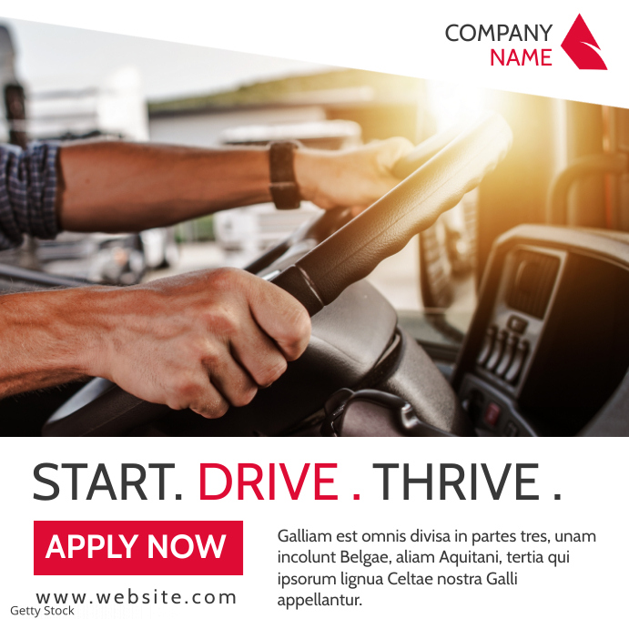 truck driver hiring template design | PosterMyWall