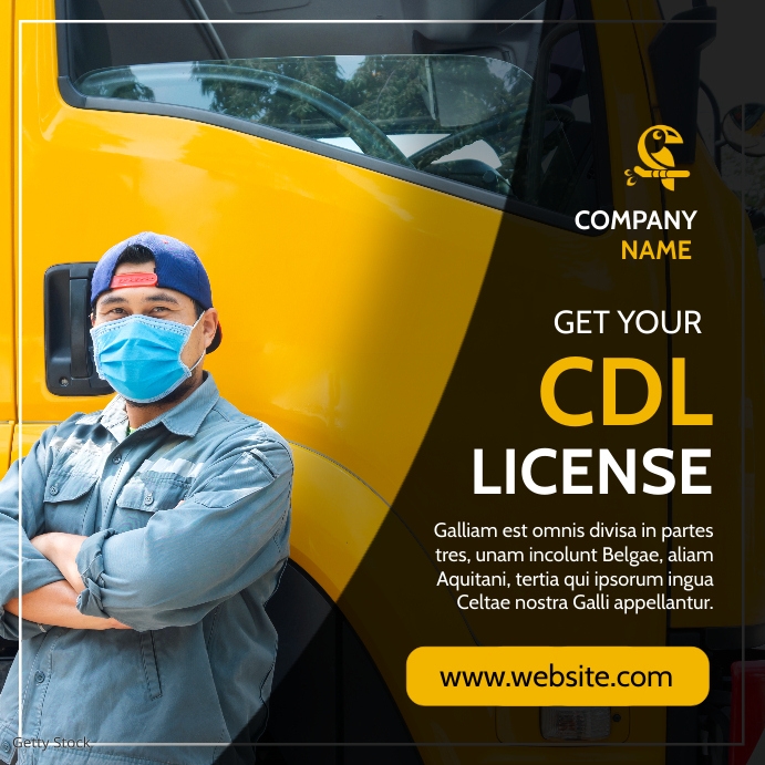 Driver Advert truck driver license advertisement Template | PosterMyWall