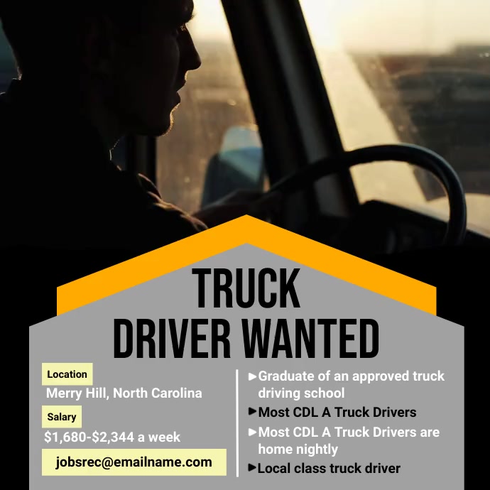Truck Driver Wanted Template | PosterMyWall