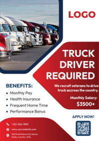 Truck Driver Wanted Flyer A4 template
