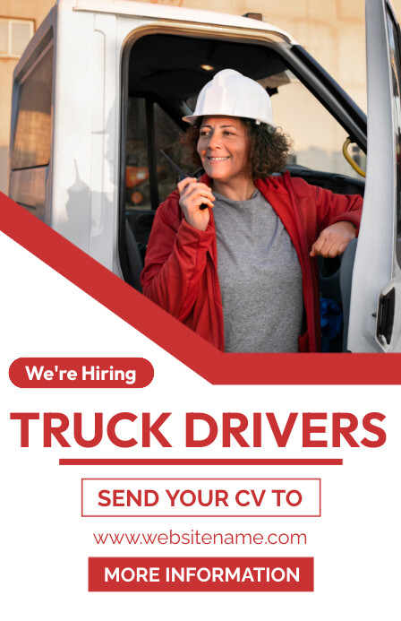 Delivery Driver Advert Examples Truck drivers ads flyer Template | PosterMyWall