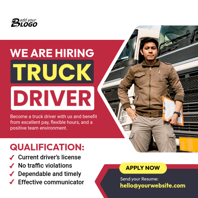 Copy of Truck Drivers Hiring Square (1:1) | PosterMyWall