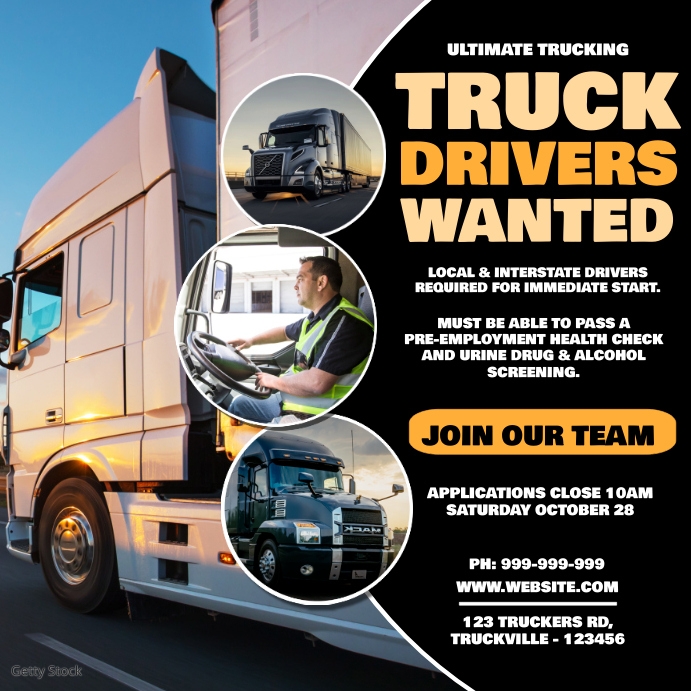 Copy of Truck Drivers Wanted Poster | PosterMyWall