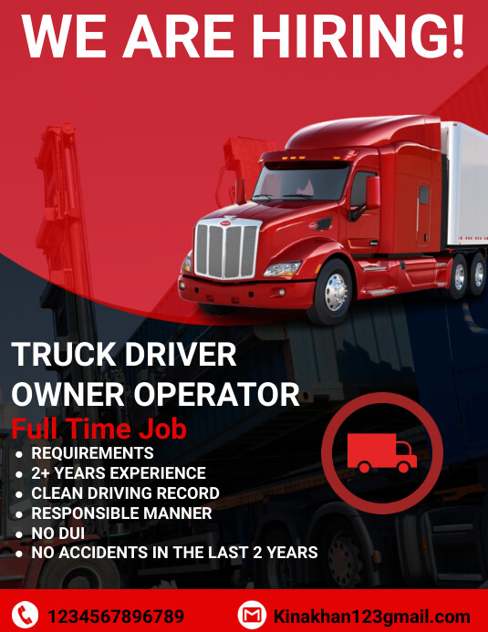 truck hiring flyer Template | PosterMyWall