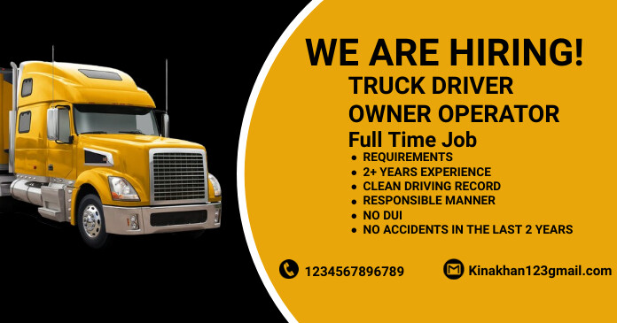 Delivery Driver Advert Examples truck hiring flyer Template | PosterMyWall