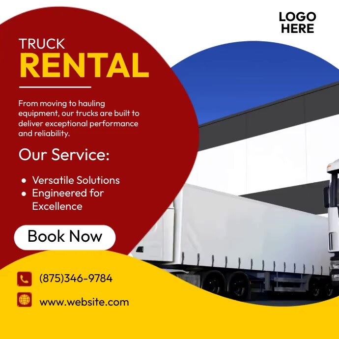 Lorry Rent Advertisements Truck Rental Ads Template | PosterMyWall