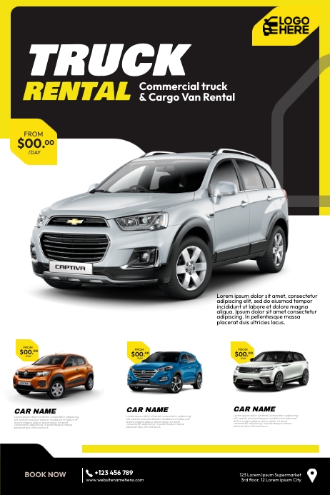 Lorry Rent Advertisements Truck Rental Ads Template | PosterMyWall