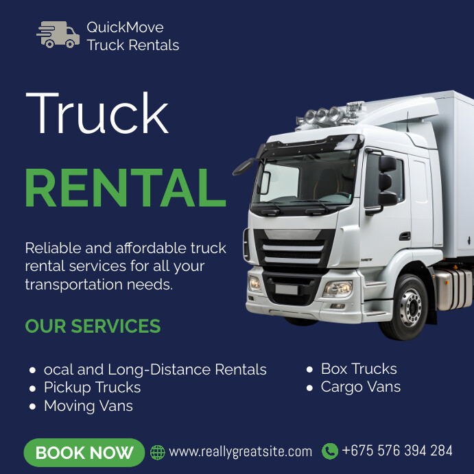 Truck Rental Services Instagram Post template