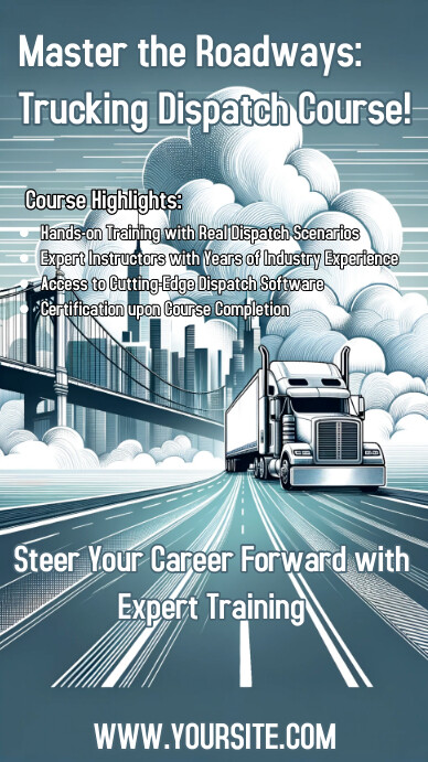 Dispatching Course Background trucking dispatch course flyer Template | PosterMyWall
