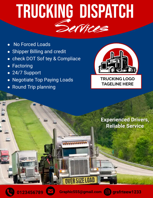 Dispatch Rider Flayers trucking dispatch flyer-Vorlage | PosterMyWall