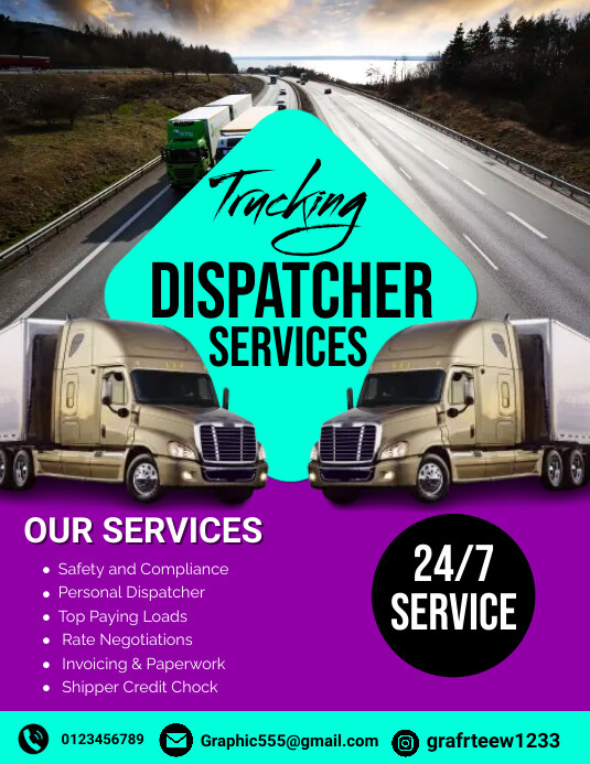 Dispatch Rider Flayers trucking dispatch flyer Templat | PosterMyWall