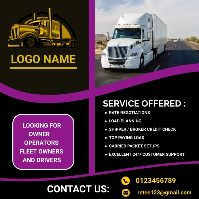 Trucking dispatch services Template | PosterMyWall