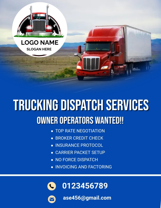 Dispatch Rider Flayers Trucking dispatch services flyer Template | PosterMyWall