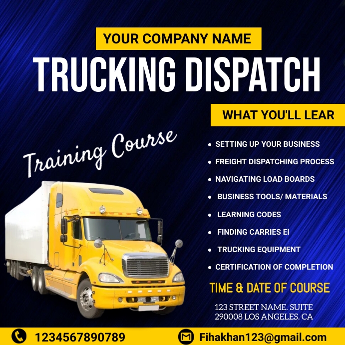 trucking dispatch services flyer Instagram Plasing template