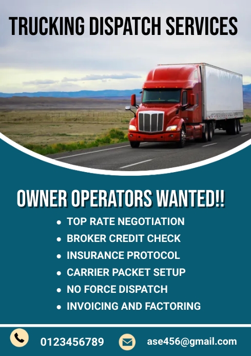 Trucking dispatch services flyer Template | PosterMyWall