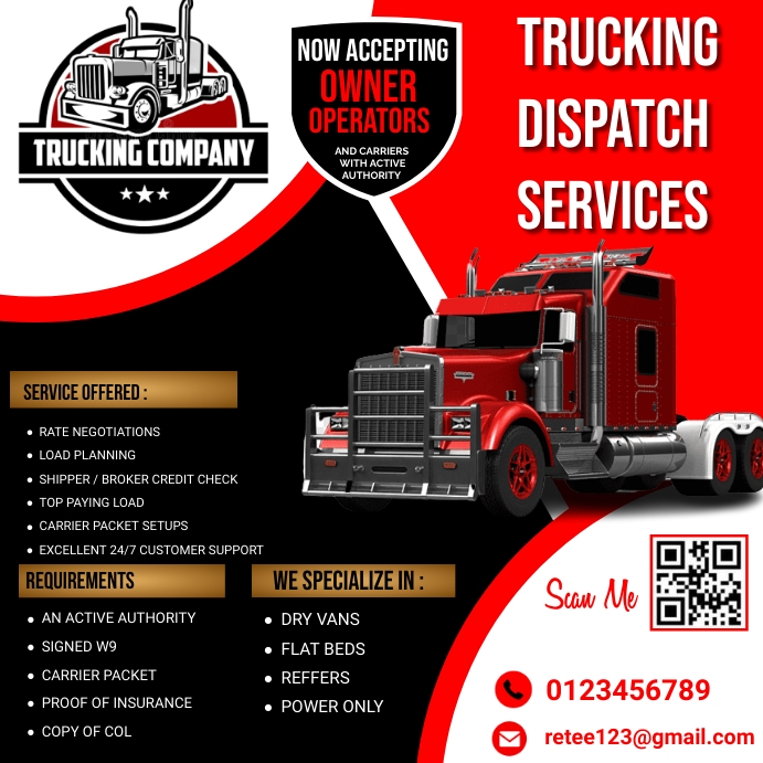 Dispatch Rider Flayers Trucking dispatch services flyer Template | PosterMyWall