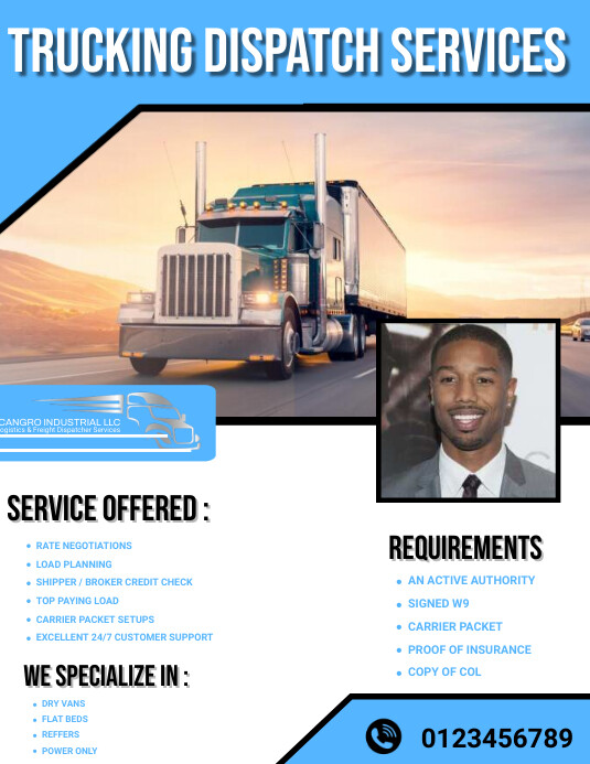 Dispatch Rider Flayers Copy of Trucking dispatch services flyer | PosterMyWall