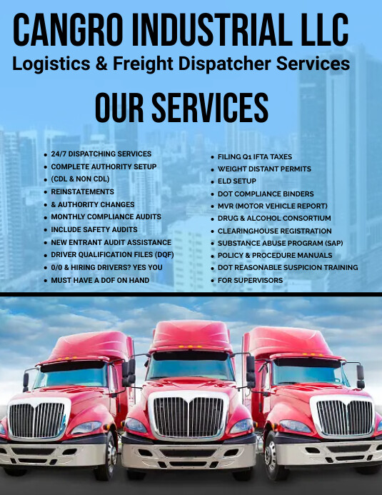 Dispatch Rider Flayers Trucking Dispatch Services Flyer Template | PosterMyWall