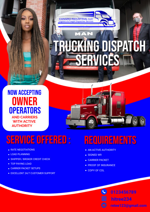 Copy of Trucking dispatch services flyer | PosterMyWall