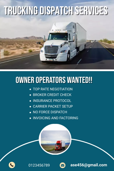 Trucking dispatch services flyer Poster template