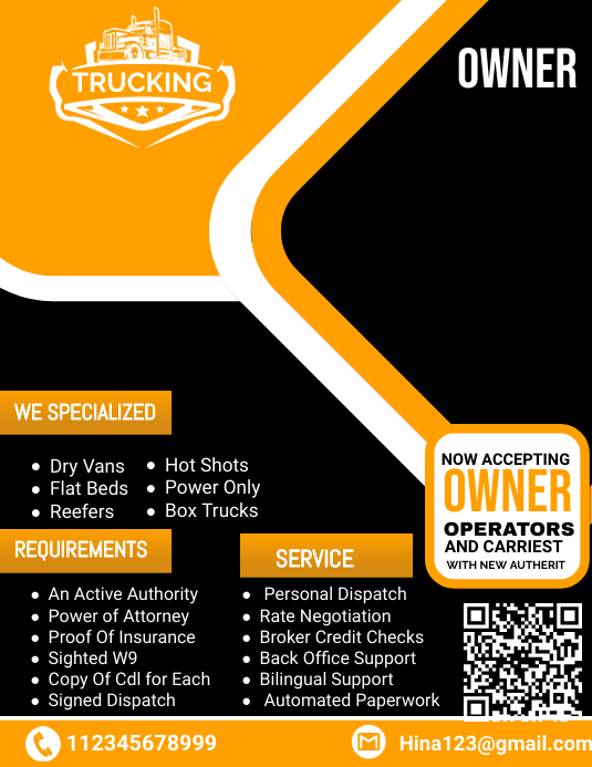 trucking dispatch services flyer Iflaya (Incwadi ye-US) template