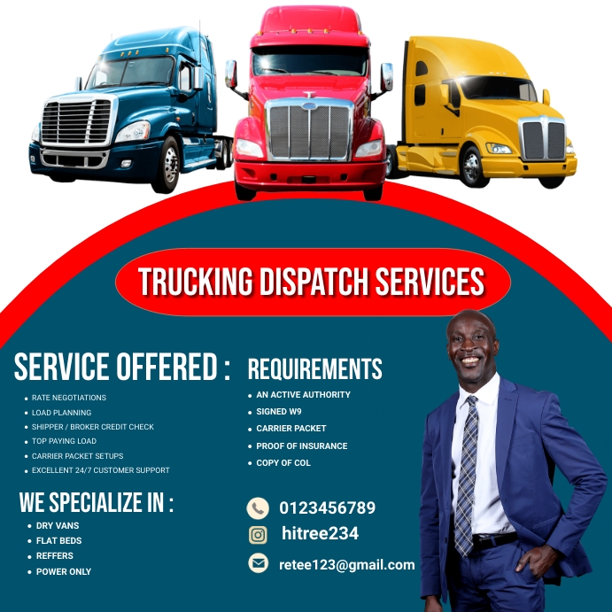 Trucking dispatch services flyer Template | PosterMyWall
