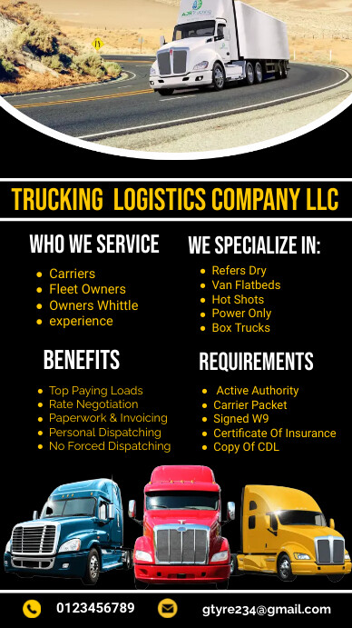 Trucking ebook flyer,Logistics company  flyer WhatsApp Status template