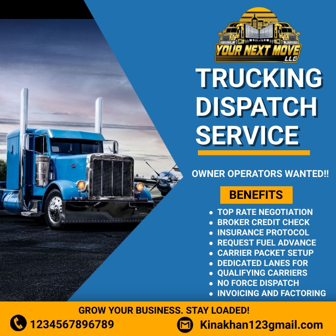 Trucking flyer,Logistics flyer,dispatch freig Wpis na Instagrama template