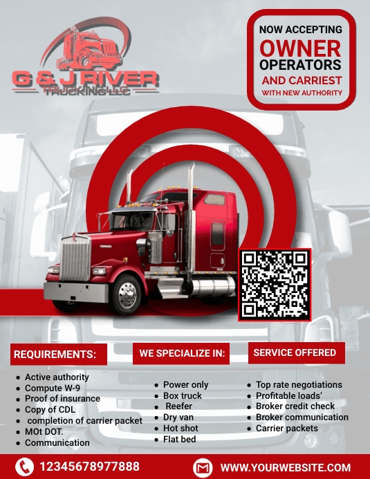 trucking Flyer , logistics Flyer, dispatch Fl Ulotka (US Letter) template