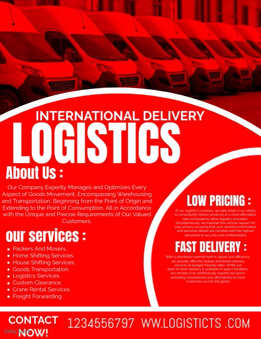 trucking FLYER Logistics  logo,deliver logo Ulotka (US Letter) template