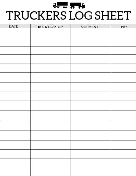 Logging Scale Sheets Trucking Log Sheet Template | PosterMyWall