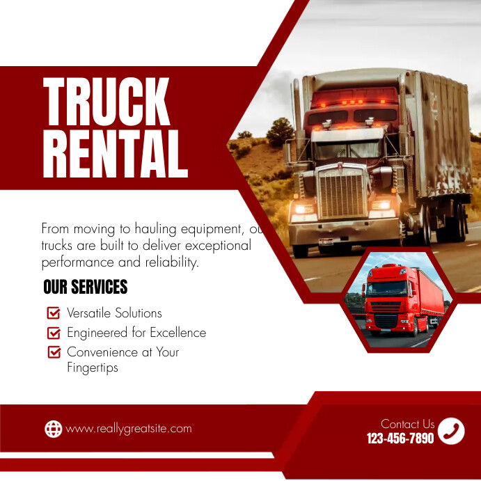 Lorry Rent Advertisements TRUCKS RENTAL TEMPLATE | PosterMyWall