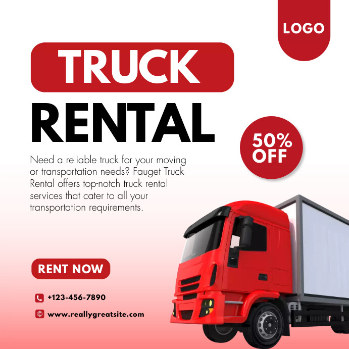 Lorry Rent Advertisements Copy of TRUCKS RENTAL TEMPLATE | PosterMyWall